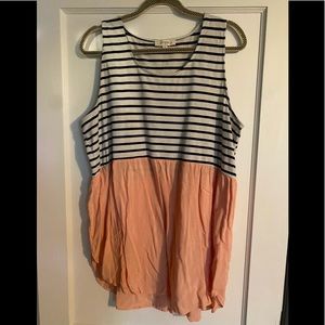 Chic Soul Umgee striped tank top blouse XL